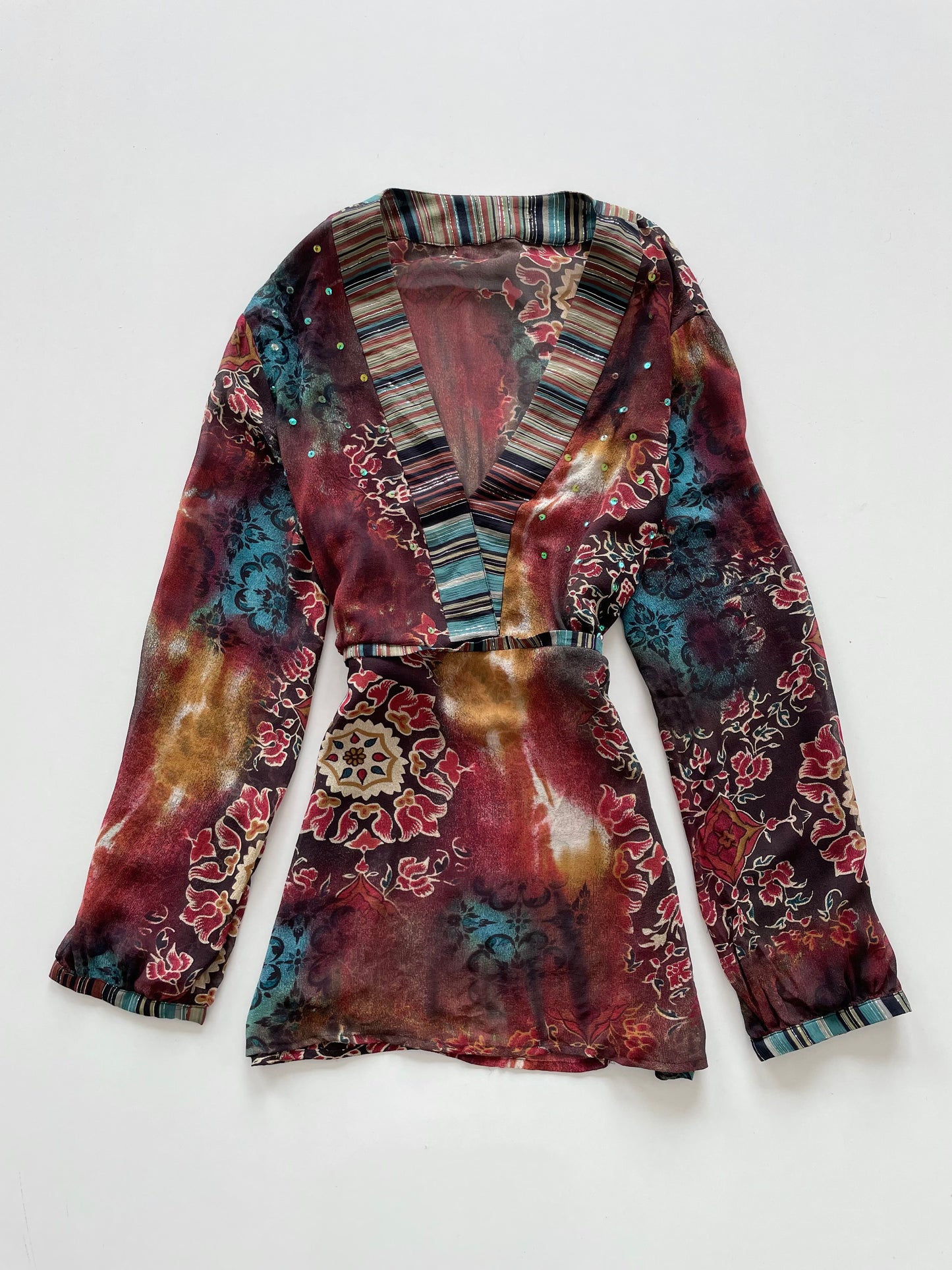 Vintage 100% Silk Sheer Top-Bust 42