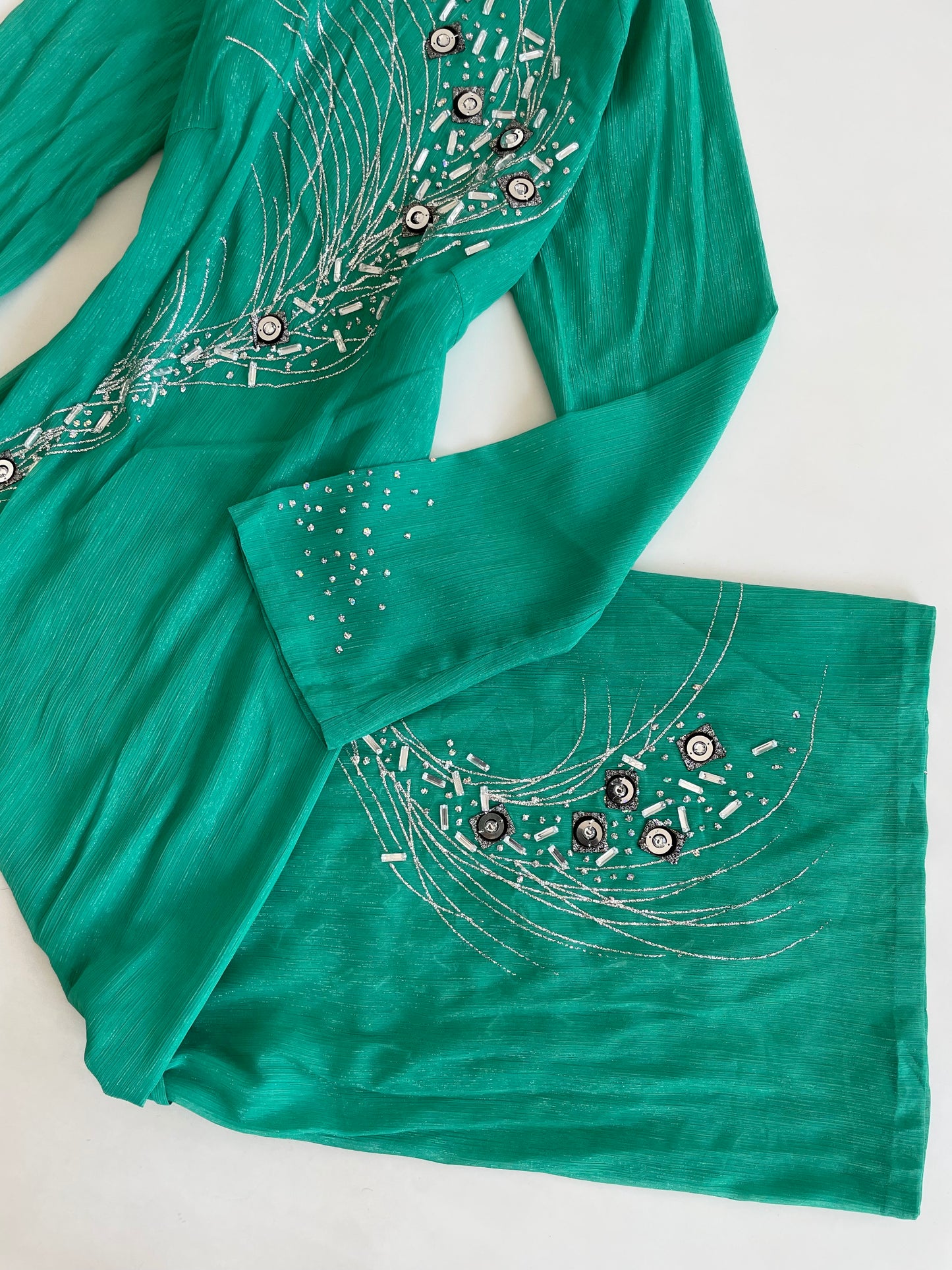 Embroidered Sheer Vintage Dress/Kurta-Bust 38