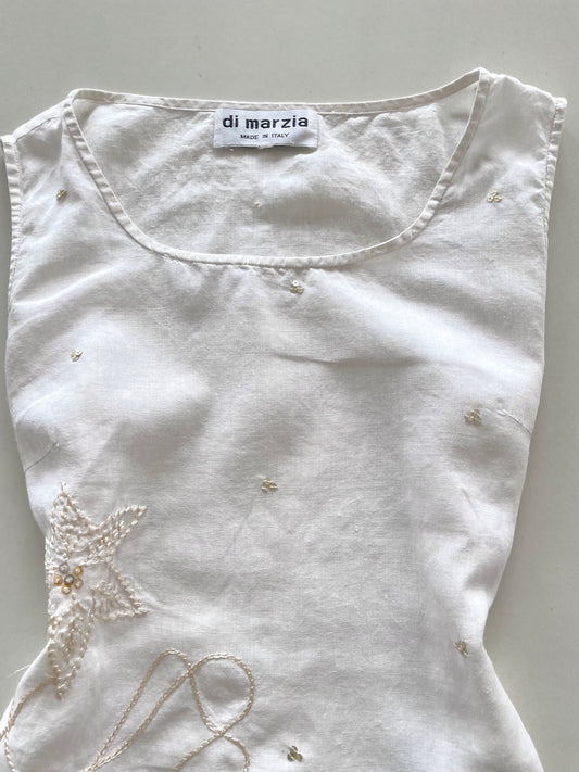 Di Marzia Embroidered Sheer Vintage Top-Bust 38