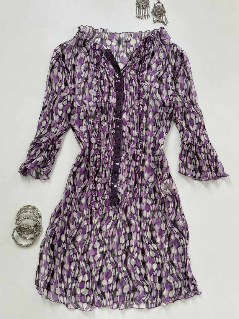 100% Silk Sequin Kurti-Bust 34