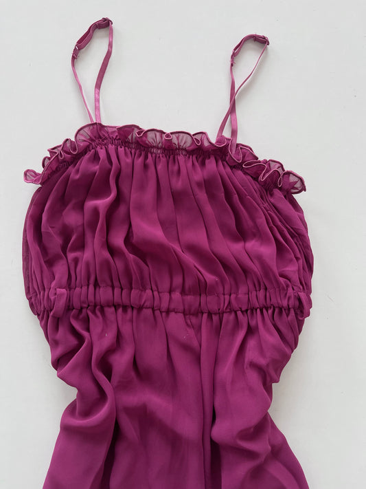 Magenta Coverup Sheer Dress-Bust 32 to 34