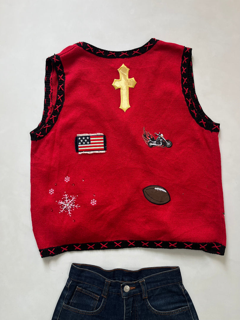 Christmas Sweater Vest-Bust 40