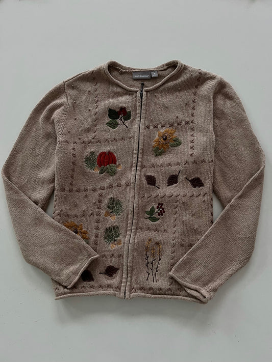 Croft & Barrow Embroidered Zipper-Bust 44