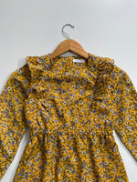 Load image into Gallery viewer, MUSTARD FLORAL KOREAN DRESS - BUST 28 (Kid’s Size)
