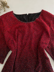 100% Pure Silk Heavily Hand Embroidered Vintage Top-Bust 50