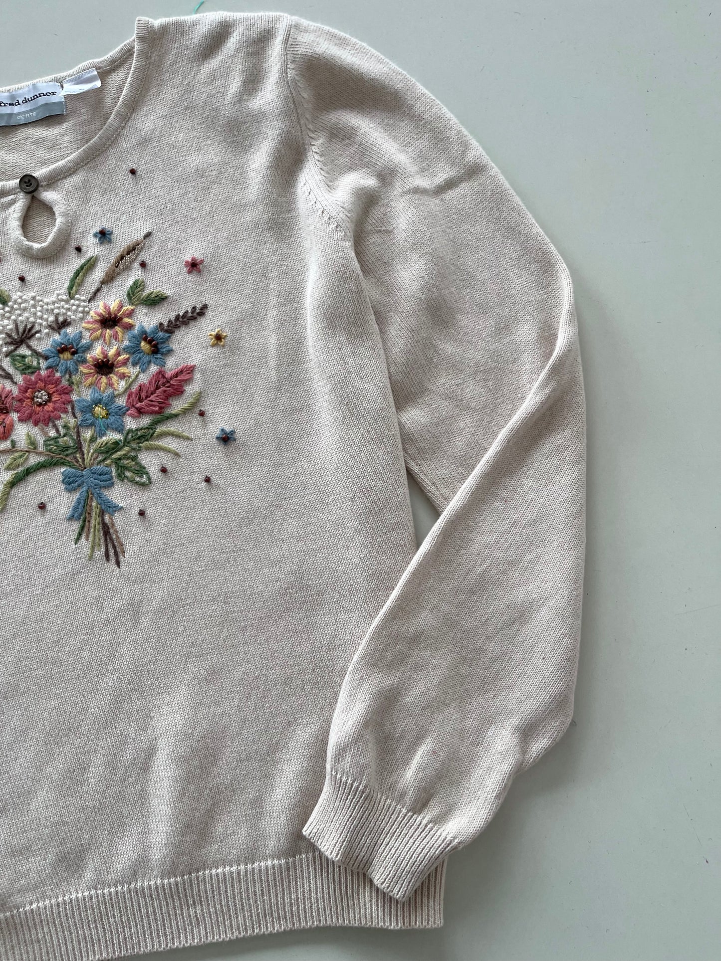 Alfred Dunner Embroidered Vintage Sweater-Bust 42