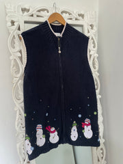 Christopher & Banks Embroidered Christmas Sweater Vest-Bust 50