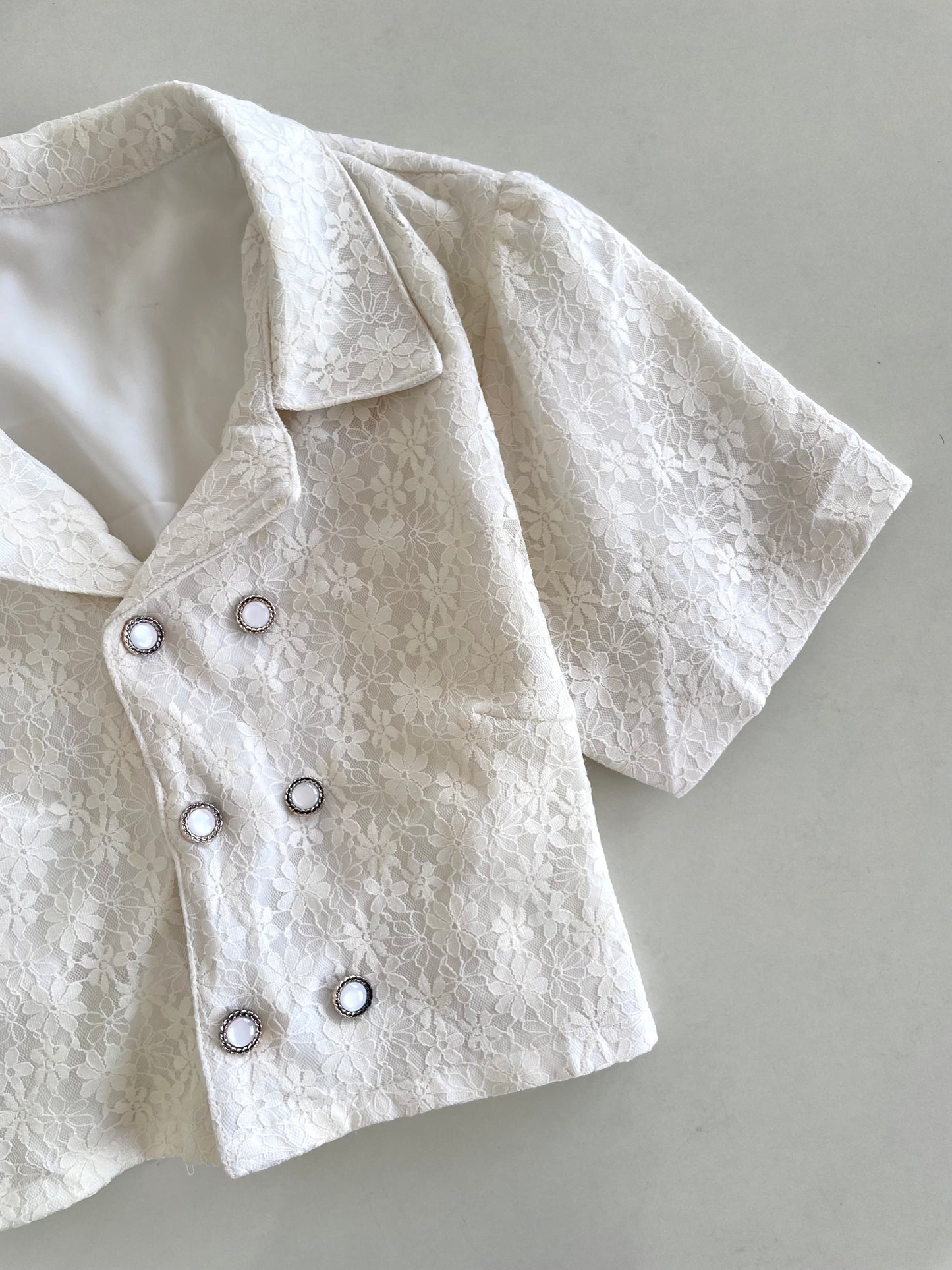 Lace White Korean Vintage Top-Bust 36