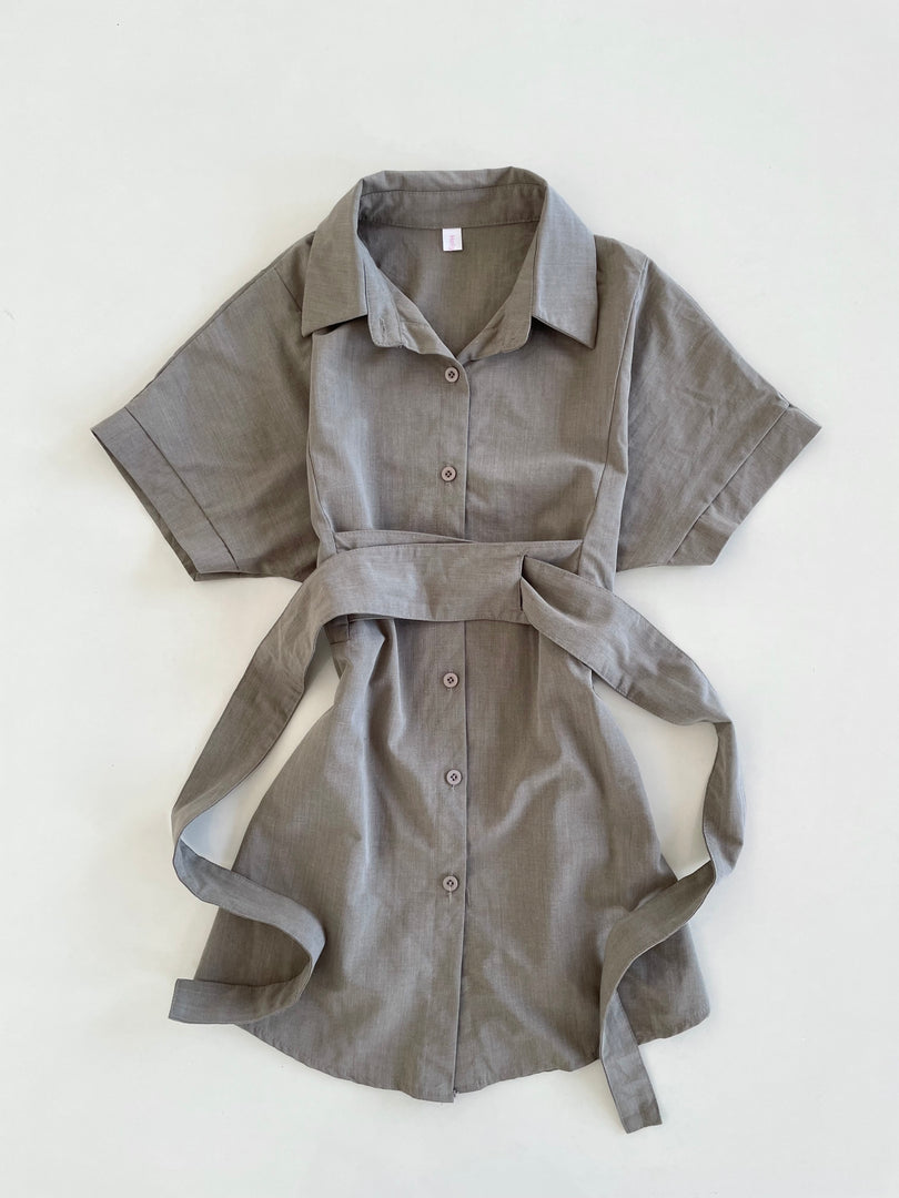 Belted Grey Top-Bust 40