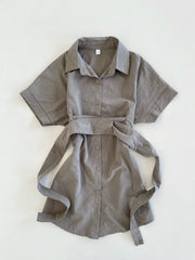 Belted Grey Top-Bust 40