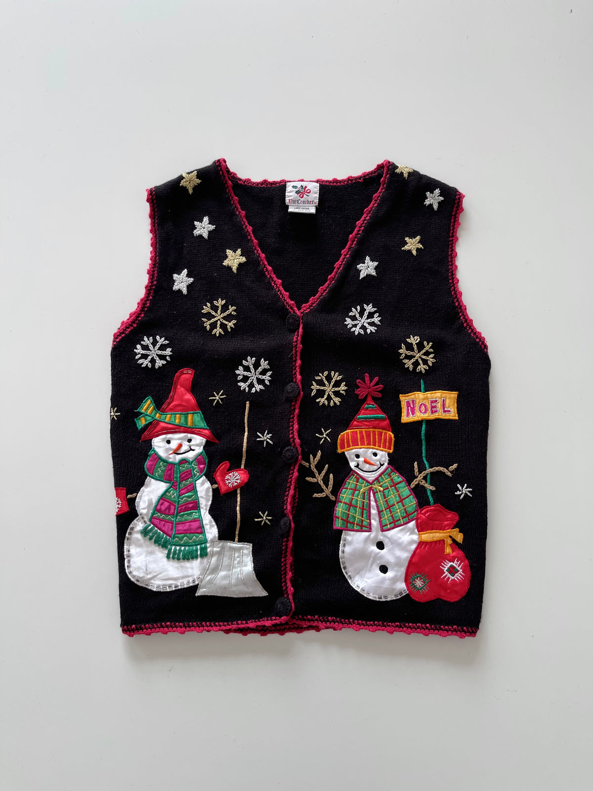 Nutcracker Embroidered Christmas Vest Sweater-Bust 46