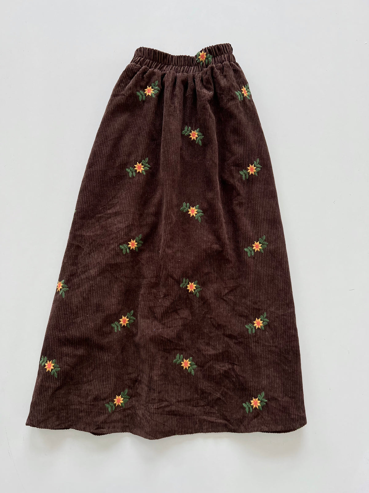 Corduroy Embroidered Skirt-Waist 26 to 32