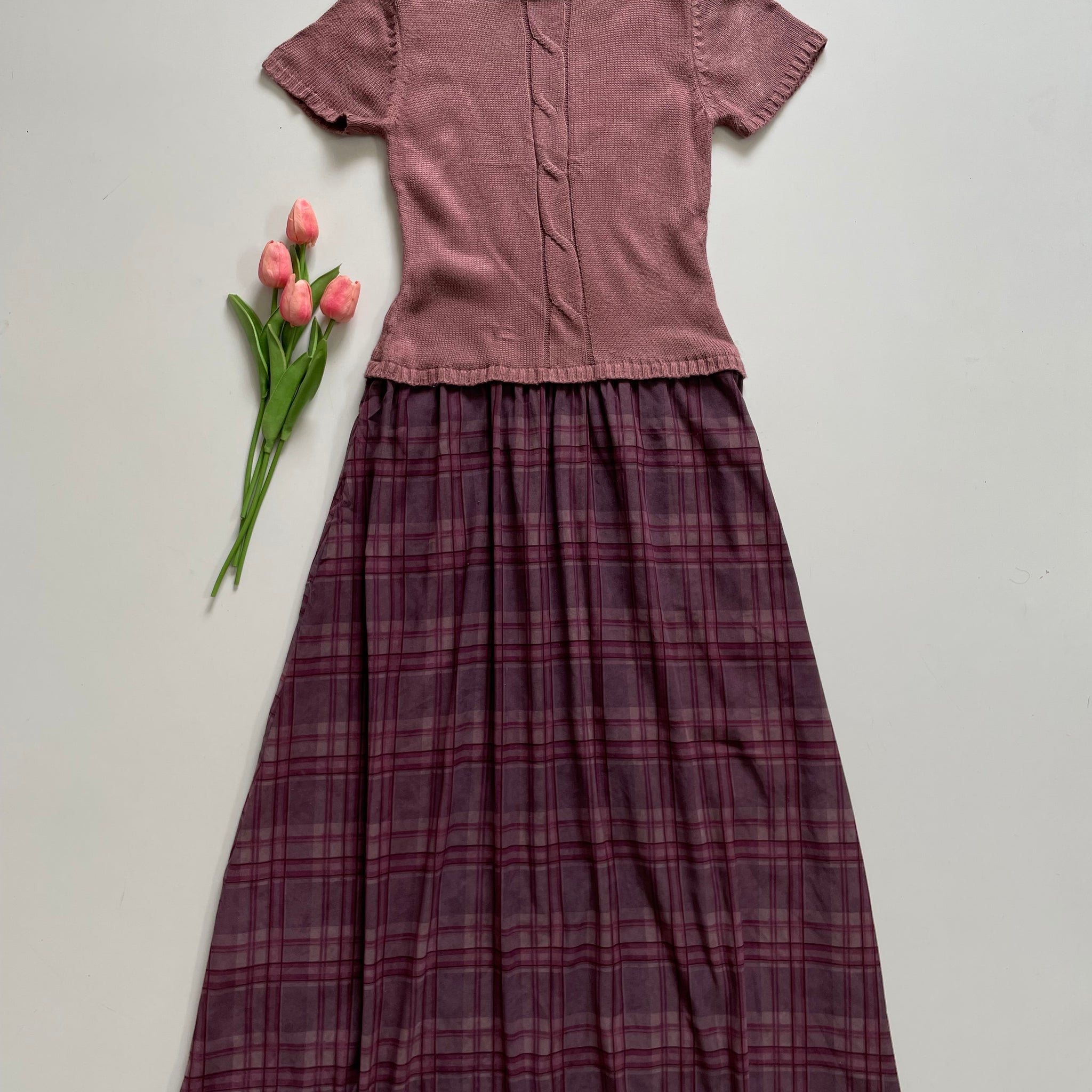 OLD ROSE WINTER DRESS - BUST 30 TO 32