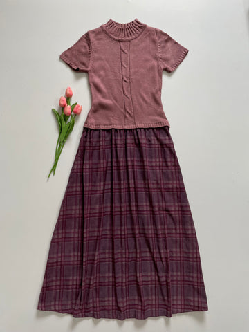 OLD ROSE WINTER DRESS - BUST 30 TO 32