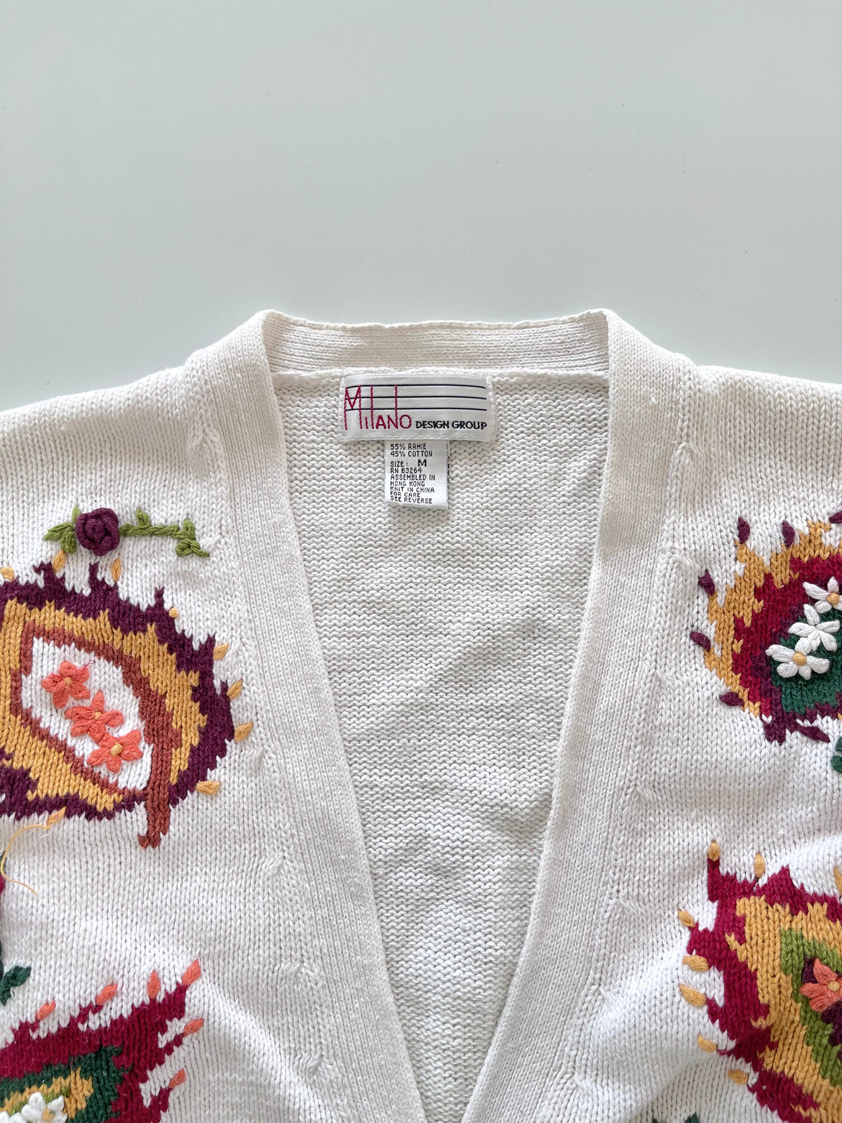 Milano Design Group Embroidered Cardigan Sweater-Bust 42