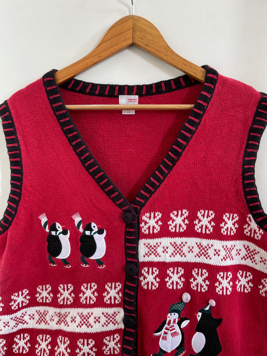Embroidered Christmas Sweater-Bust 44