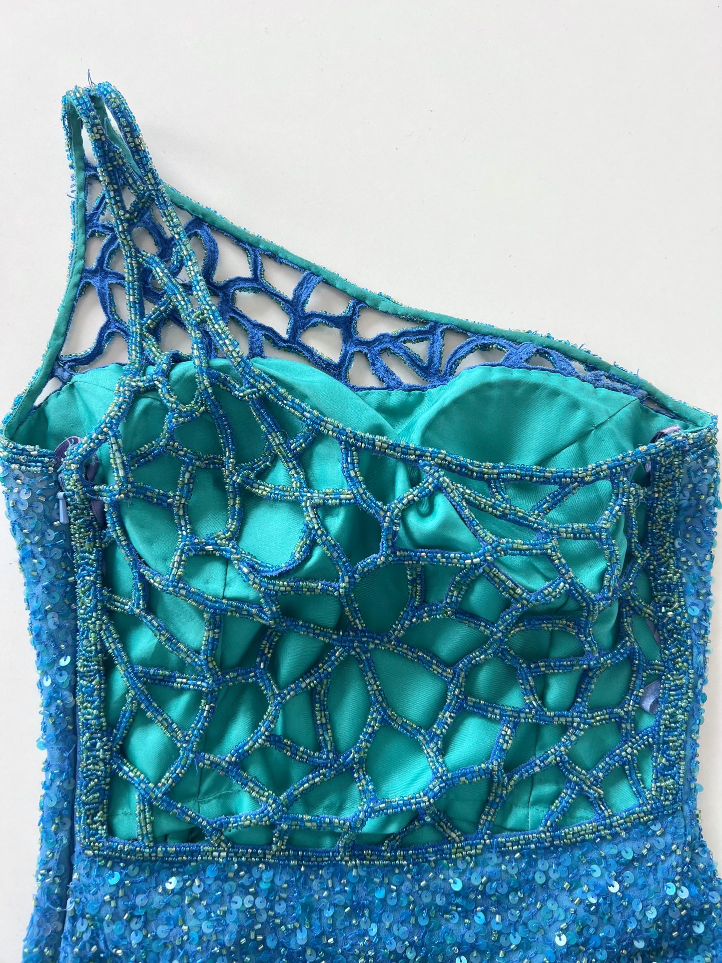 Scala 100% Silk Hand Embroidered Dress-Bust 32
