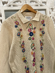 Alfred Dunner Embroidered Vintage Sweater-Bust 40