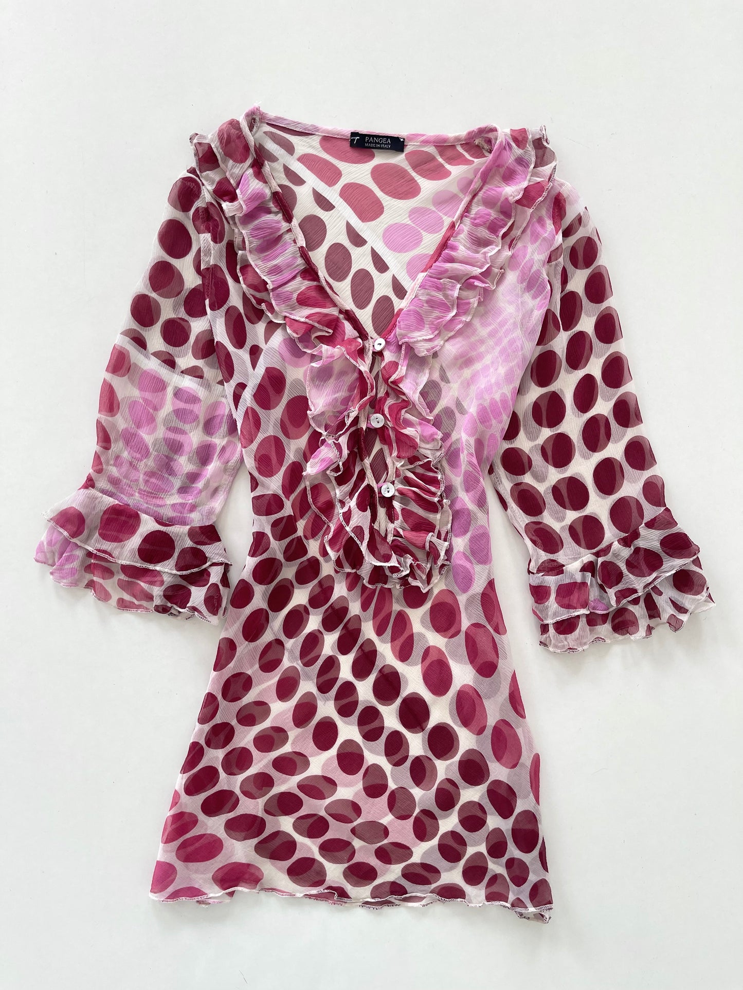 Pangea Sheer Silk Top-Bust 34 to 36