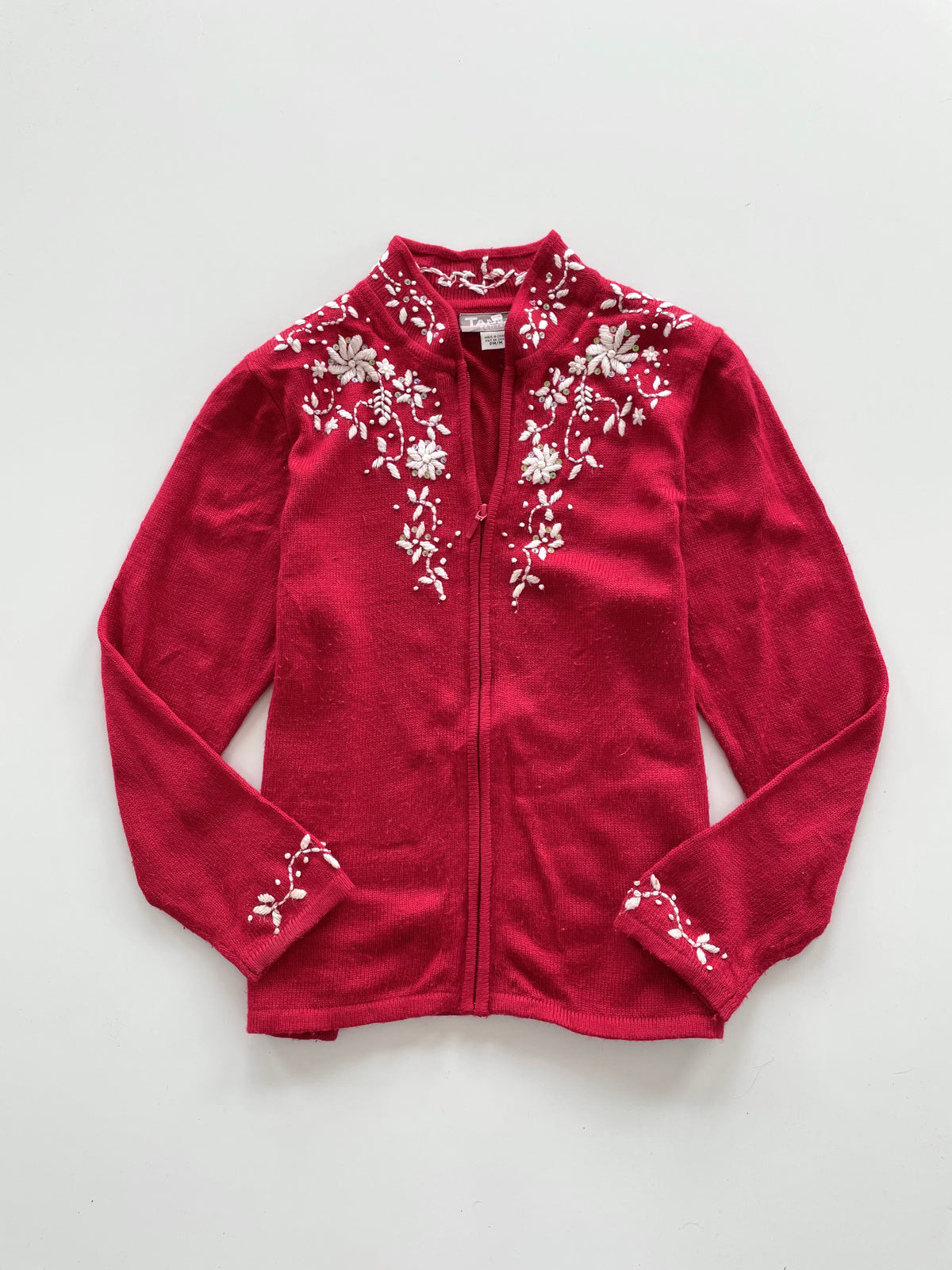 Tanjay Hand Embroidered Zip Up Sweater-Bust 42