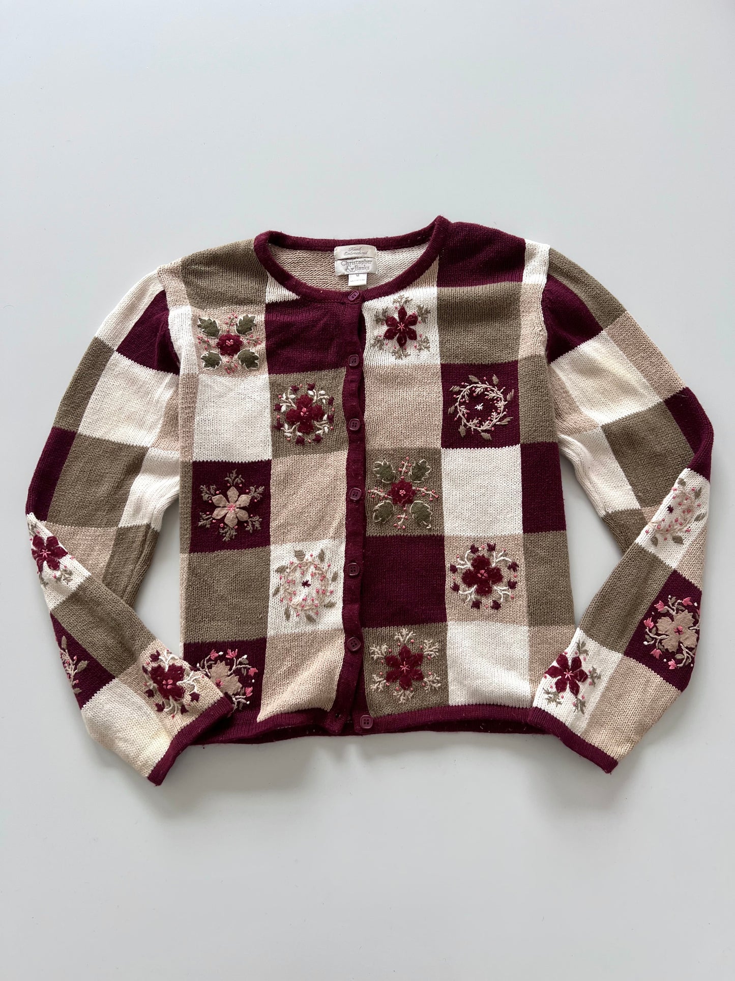 Christopher&Banks Embroidered Sweater-Bust 44