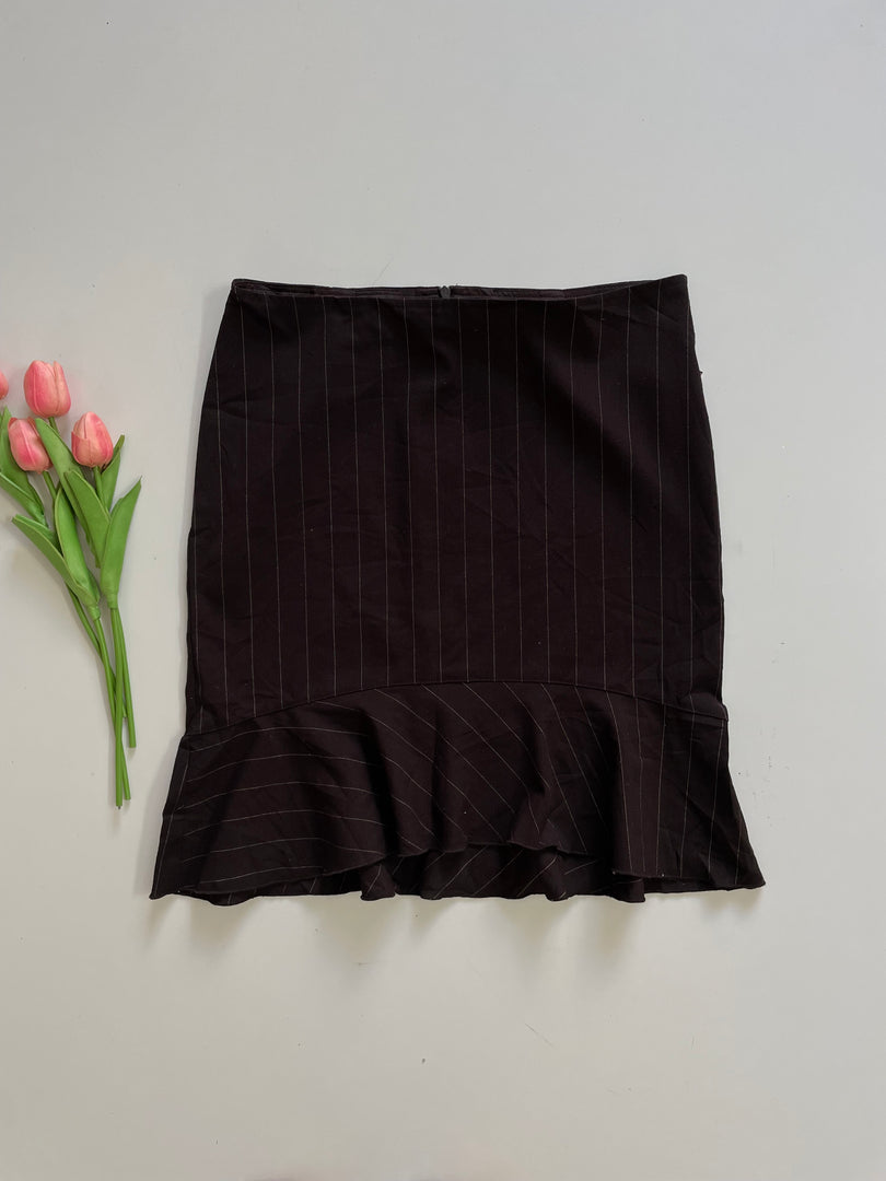 XOXO CACAO PINSTRIPE SKIRT - WAIST 30