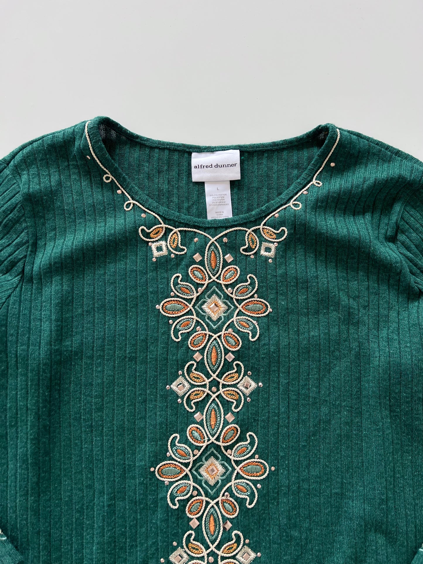 Alfred Dunner Embroidered Sweater-Bust 48