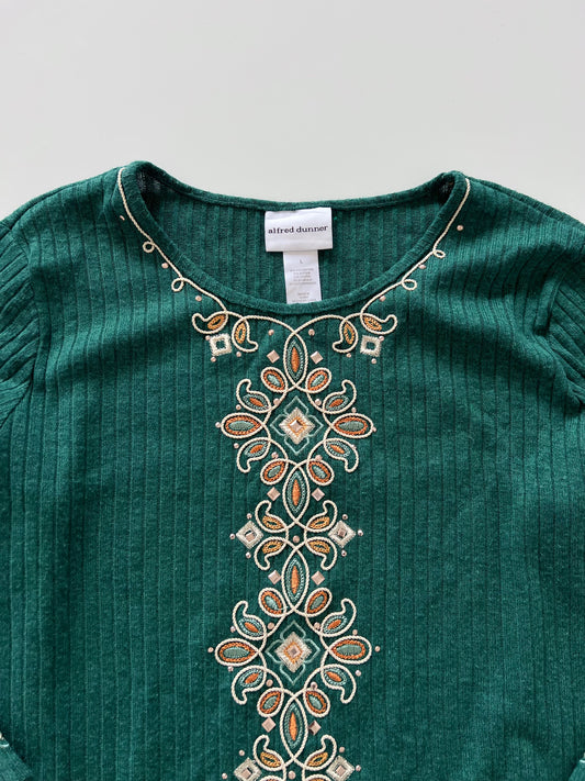 Alfred Dunner Embroidered Sweater-Bust 48