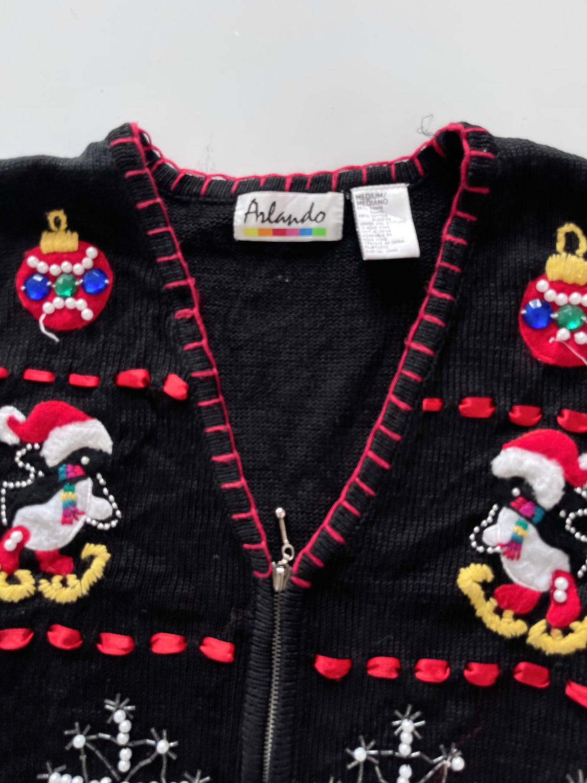 Arlando Embroidered Christmas Vest Sweater-Bust 42