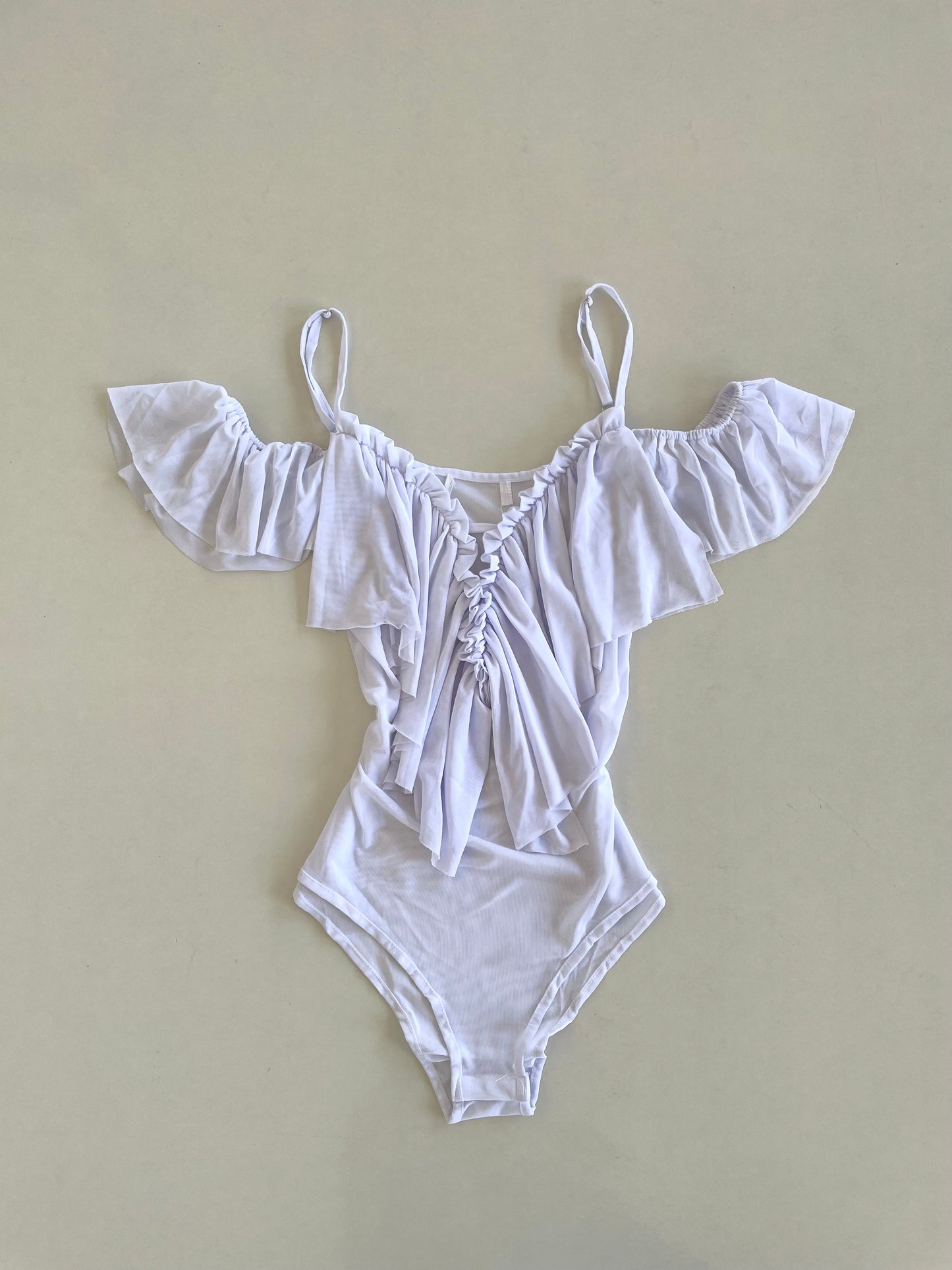 White Sheer Bodysuit-Bust 34 to 36