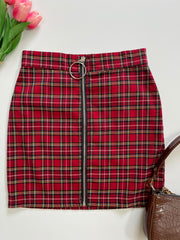 Cherry Plaid Skirt-Waist 26