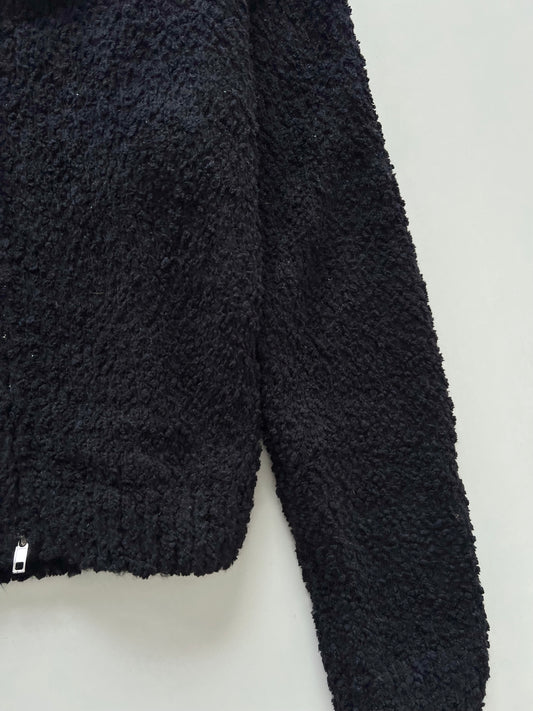 Solid Black Zipper Sweater-Bust 42