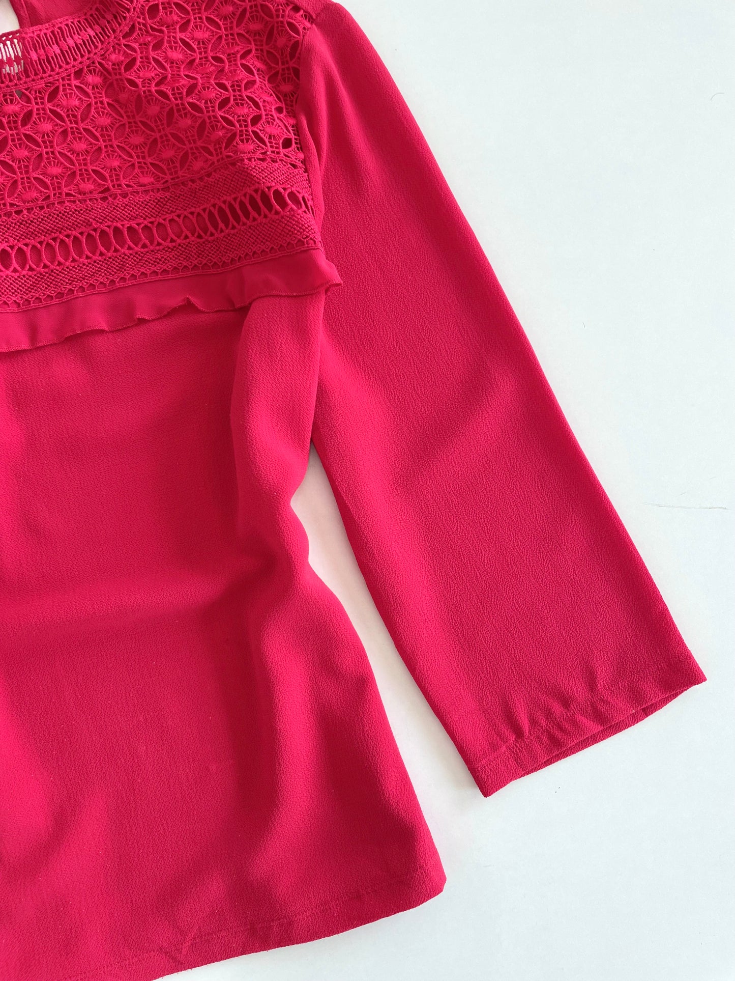 Vintage Lace Red Top-Bust 42