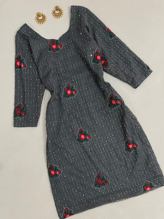 Sequin Embroidered Kurta-Bust 40