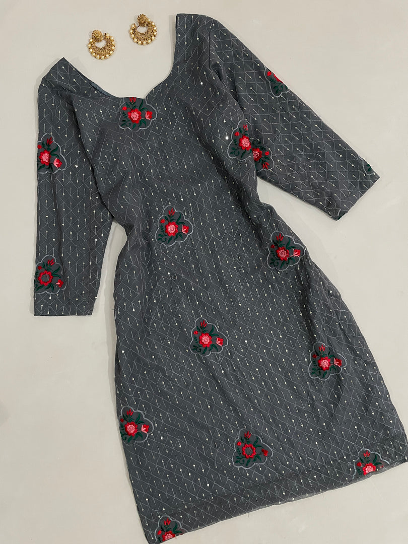 Sequin Embroidered Kurta-Bust 40