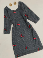 Sequin Embroidered Kurta-Bust 40