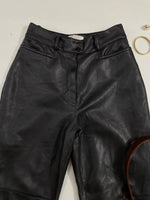 Load image into Gallery viewer, Porque Black Faux Leather Pants - Waist 24
