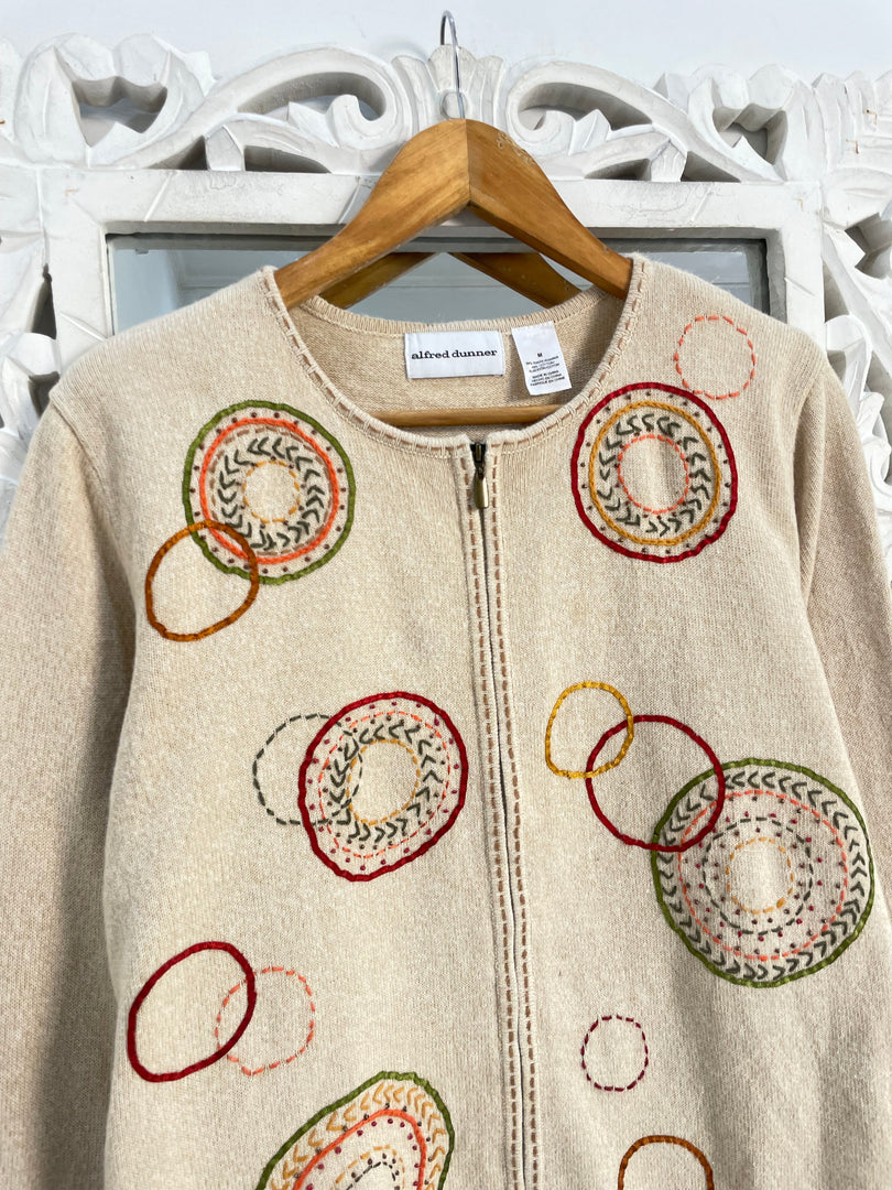 Alfred Dunner Embroidered Vintage Sweater-Bust 42