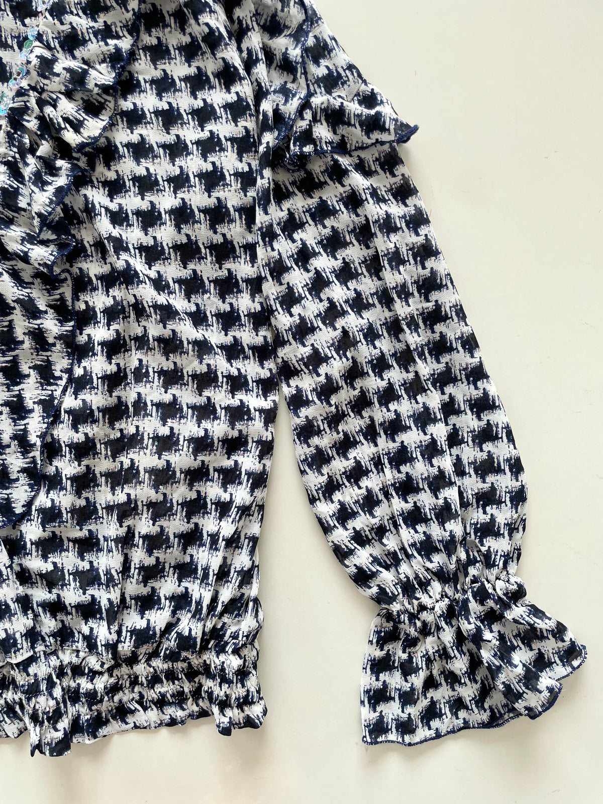 Houndstooth Sheer Vintage Top-Bust 40