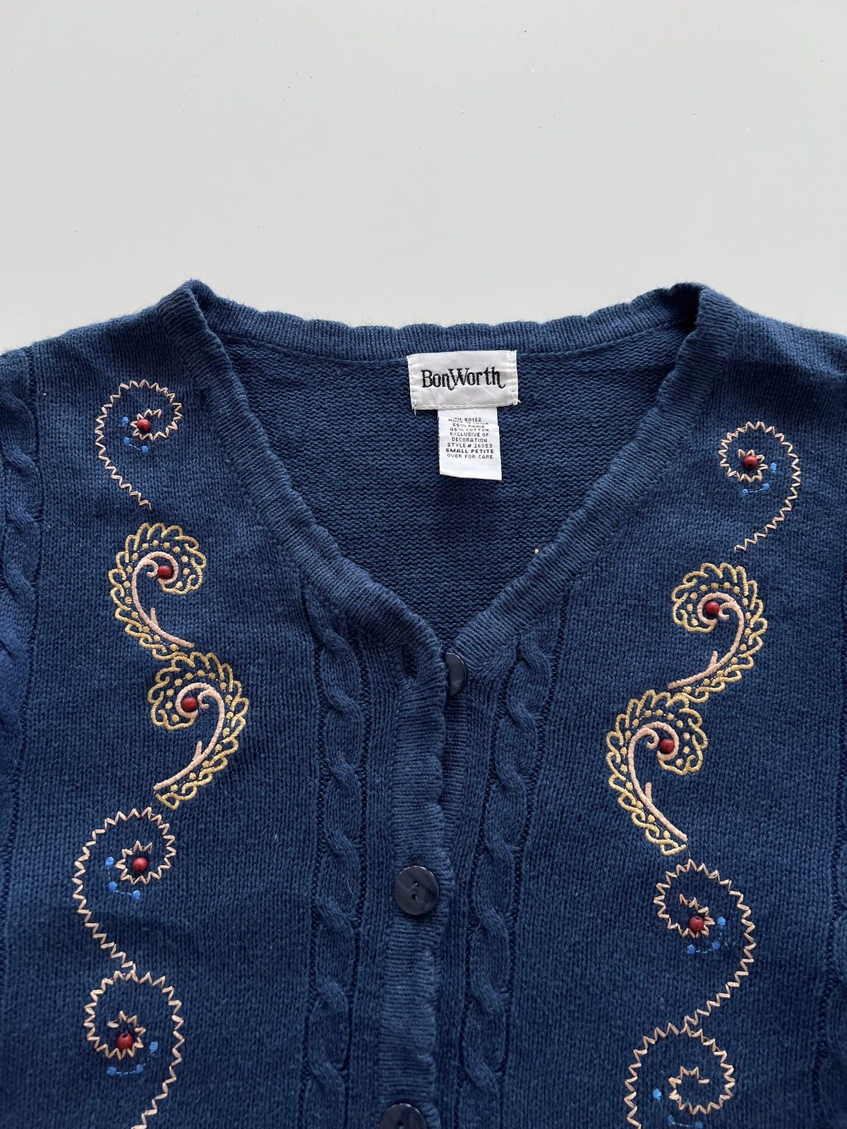 BonWorth Embroidered Sweater-Bust 44