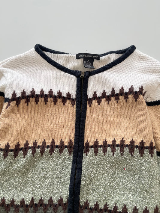 Moonlight Bay Embroidered Zipper Sweater-Bust 38