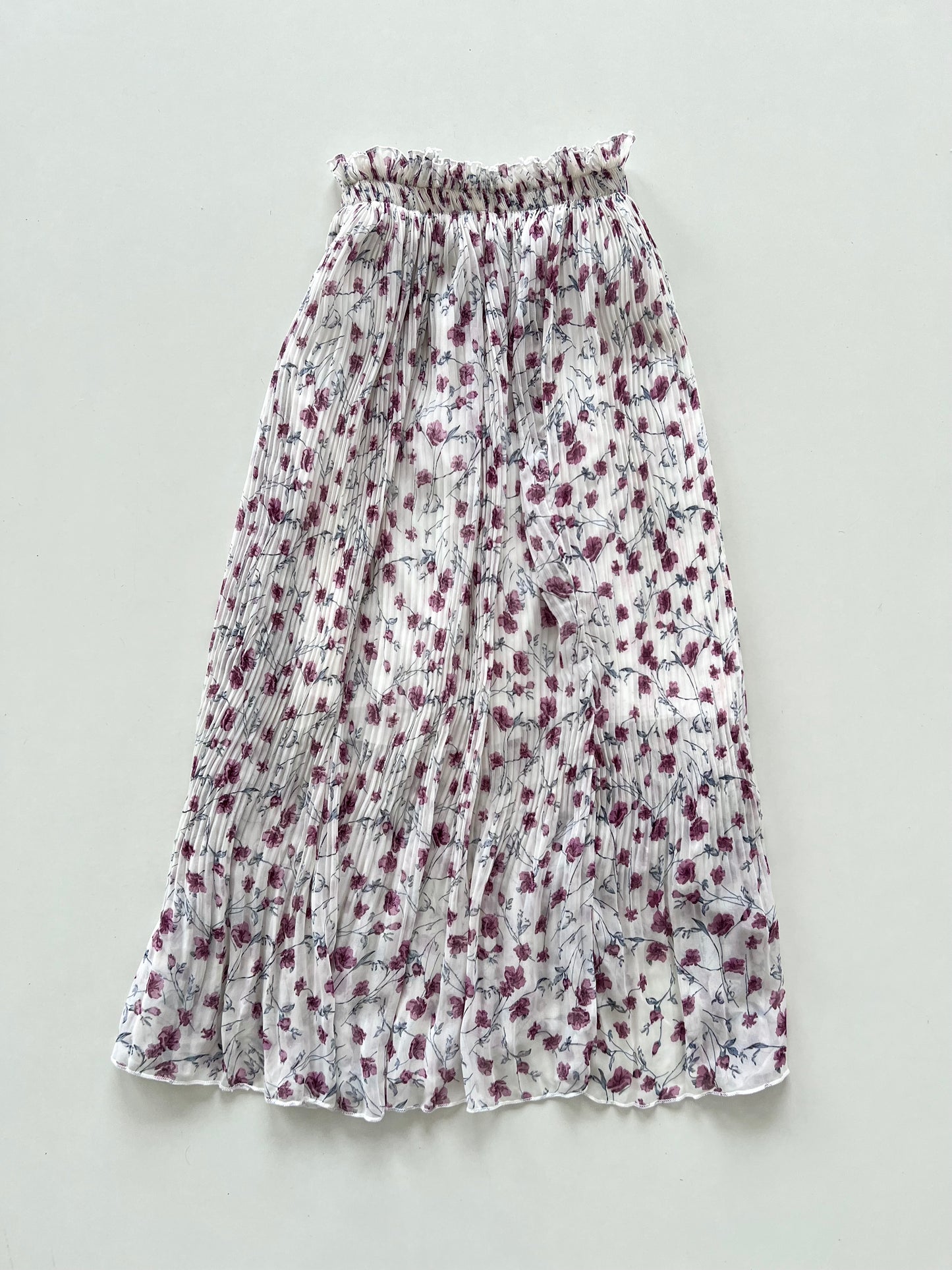 Pleated Floral Skirt-Waist 26 to 32
