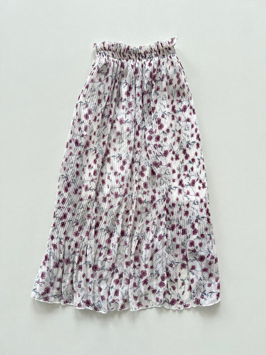 Pleated Floral Skirt-Waist 26 to 32