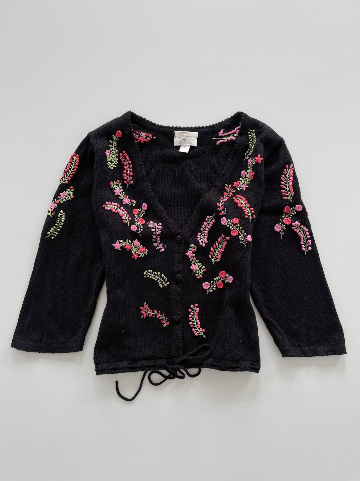 Christopher & Banks Hand Embroidered Sweater Cardigan-Bust 46