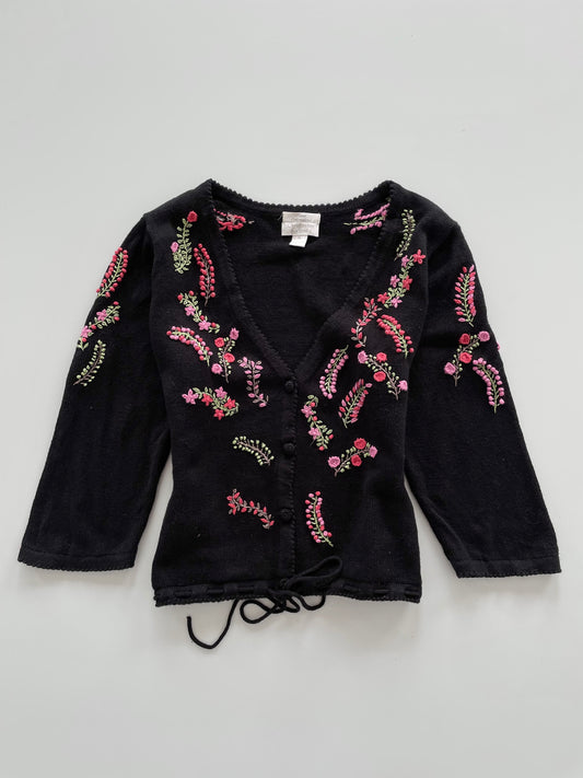 Christopher & Banks Hand Embroidered Sweater Cardigan-Bust 46