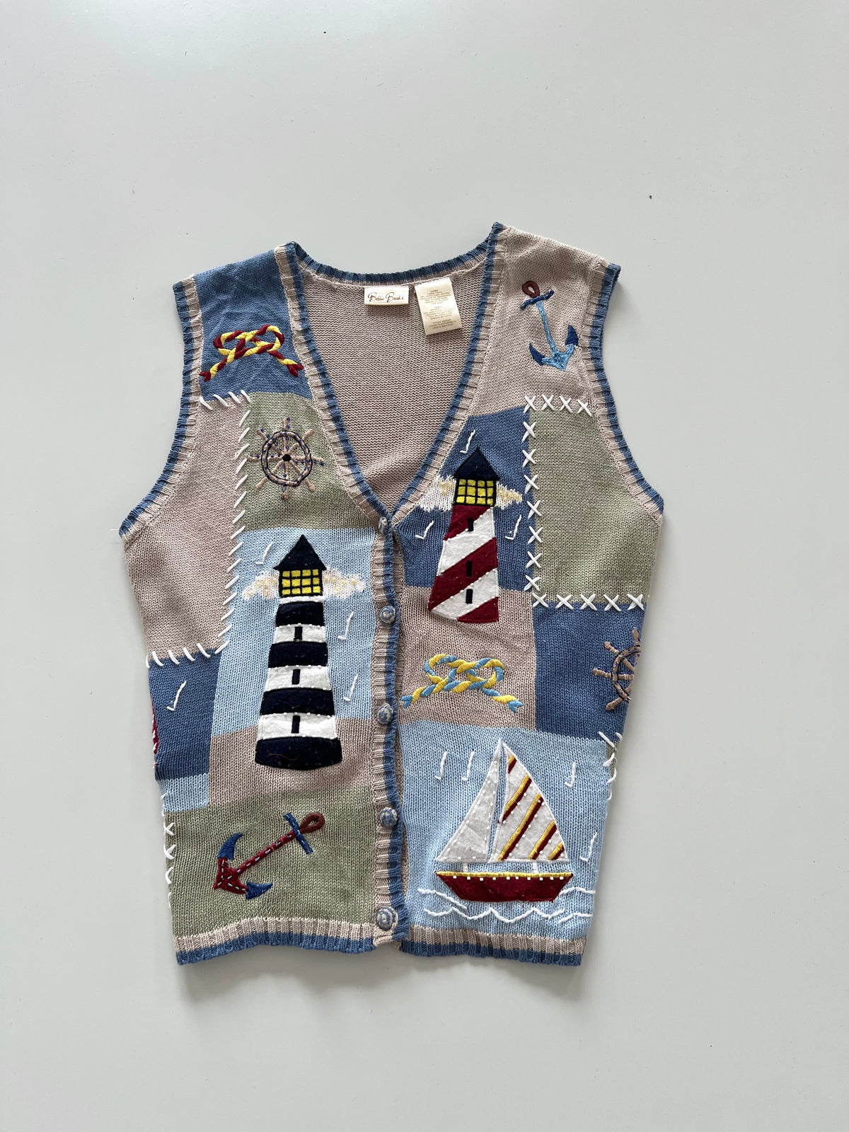 Bobbie Brooks Embroidered Sweater Vest-Bust 42