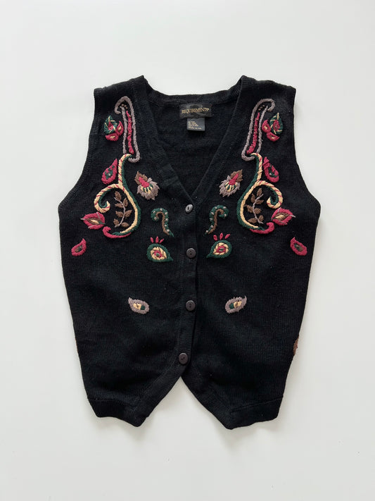 Requirements Hand Embroidered Vest Sweater-Bust 46