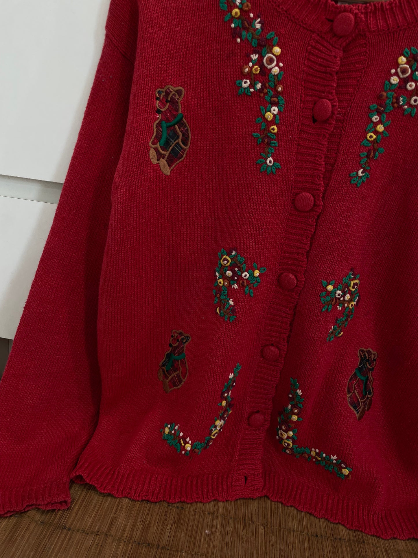 Charter Club Hand Embroidered Vintage Sweater-Bust 46