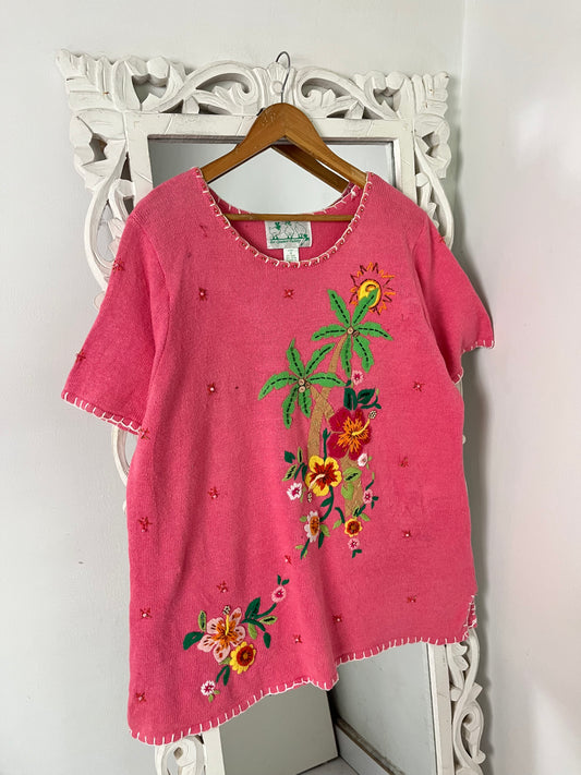 Vintage Embroidered Sweater Vest-Bust 48