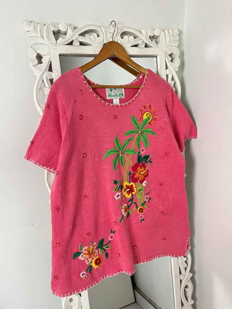 Vintage Embroidered Sweater Vest-Bust 48